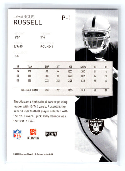 2007 Playoff NFL Playoffs Preview #P-1 JaMarcus Russell