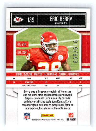2010 Panini Classics #139 Eric Berry #/999