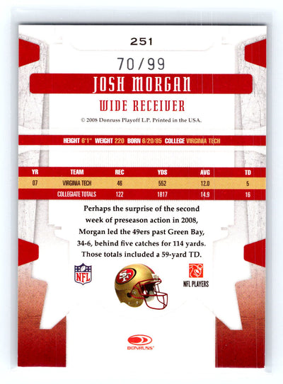 2008 Leaf Limited #251 Josh Morgan Silver Spotlight #/99