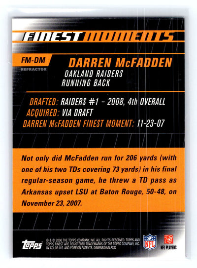 2008 Finest #FM-DM Darren McFadden Moments