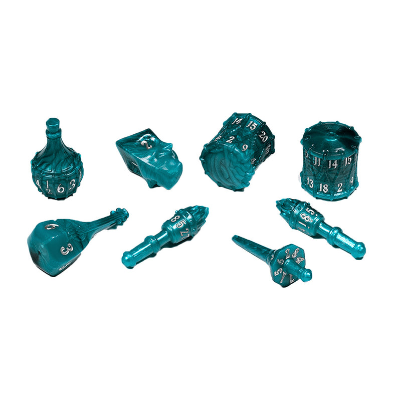 PolyHero Bard - 8 Dice Set - Telltale Teal