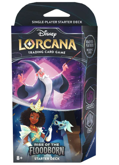 Disney Lorcana: Rise of the Floodborn - Amber & Sapphire and Amethyst & Steel Starter Decks Set (2)