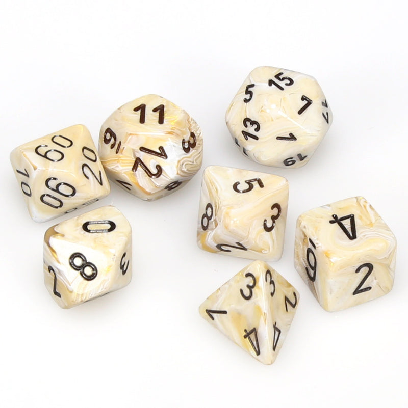 Marble Polyhedral Ivory/Black Set (7)