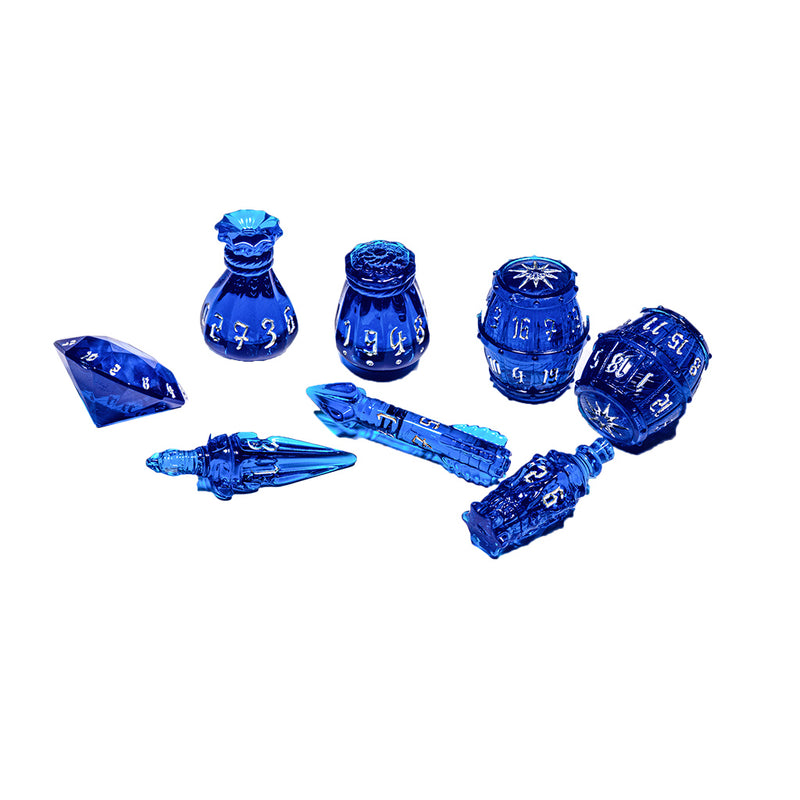 PolyHero Rogue - 8 Dice Set - Sapphire Scoundrel