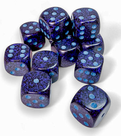 Speckled 16mm d6 Set - Cobalt Dice Block
