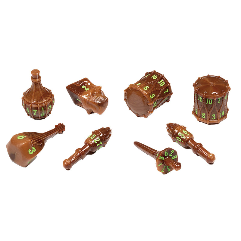 PolyHero Bard - 8 Dice Set - Woodland Verse