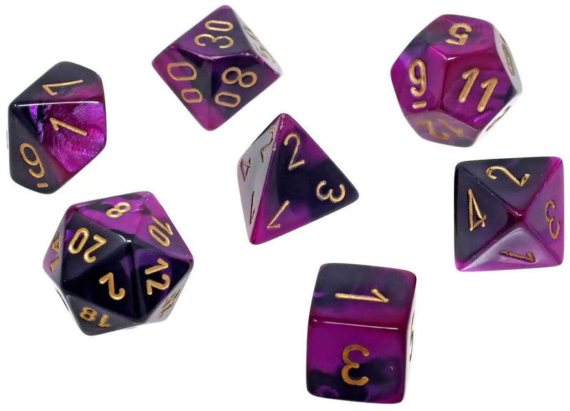 Gemini 4 Polyhedral Black Purple/Gold Set (7)