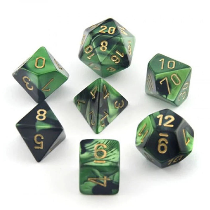 Gemini Black-Green/Gold 7-Die Set