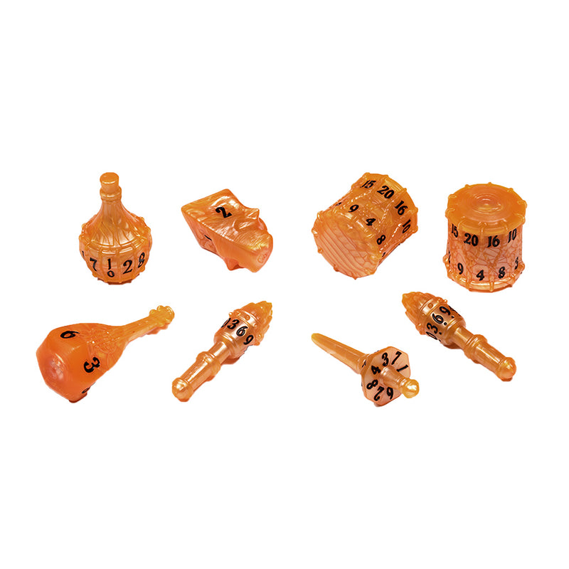 PolyHero Bard - 8 Dice Set - Amber Ale