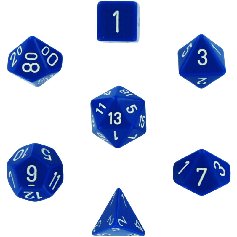 Opaque Dice Set Blue/White (7)