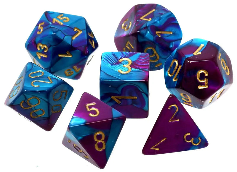 Gemini Purple-Teal/Gold 7-Die Set