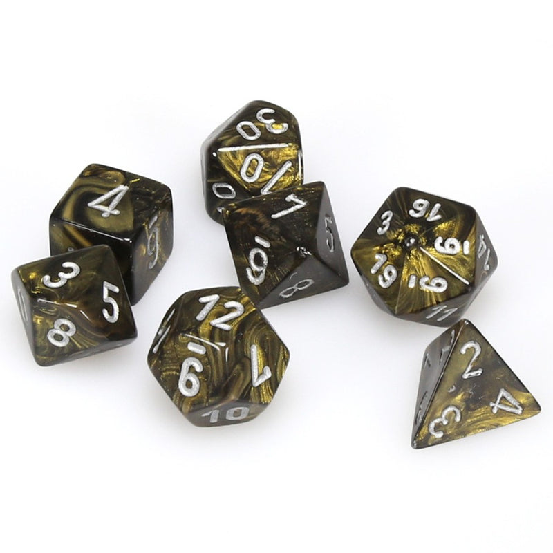 Leaf Polyhedral Black/Gold/Silver Set (7)