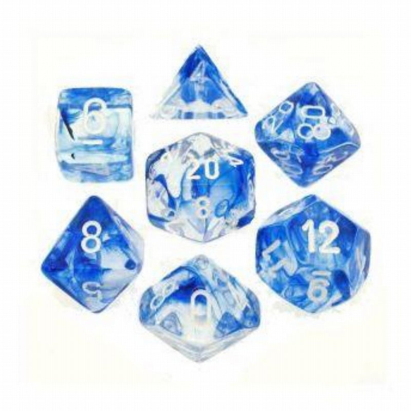 Nebula Dark Blue/White Dice 7 Die Set