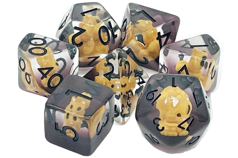 7 Piece RPG Dice Set Animal Kingdom - Squirrel - Brown