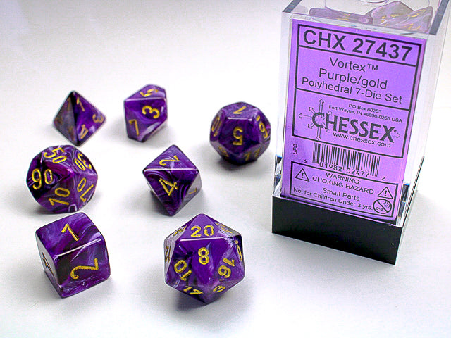 Vortex Polyhedral Purple/Gold (7 die set)