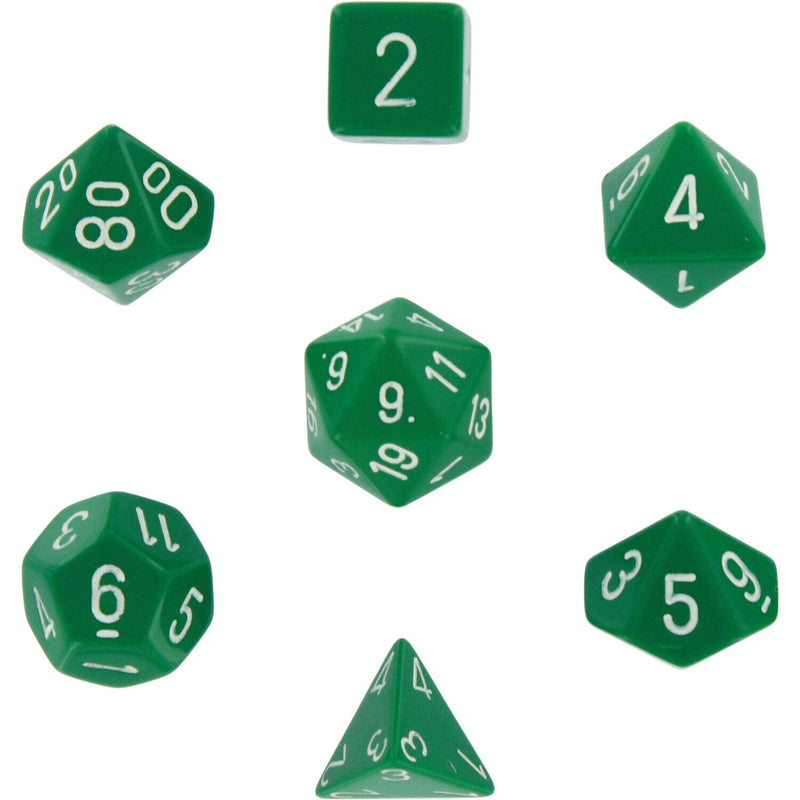 Opaque: Dice Set Green/White (7)