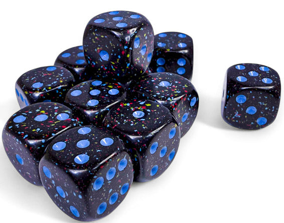 Speckled 16mm D6 Blue Stars Dice Block (12)