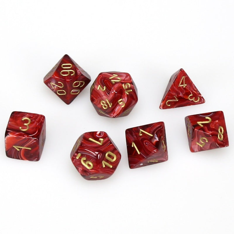 Vortex Polyhedral Burgundy/Gold Set (7)