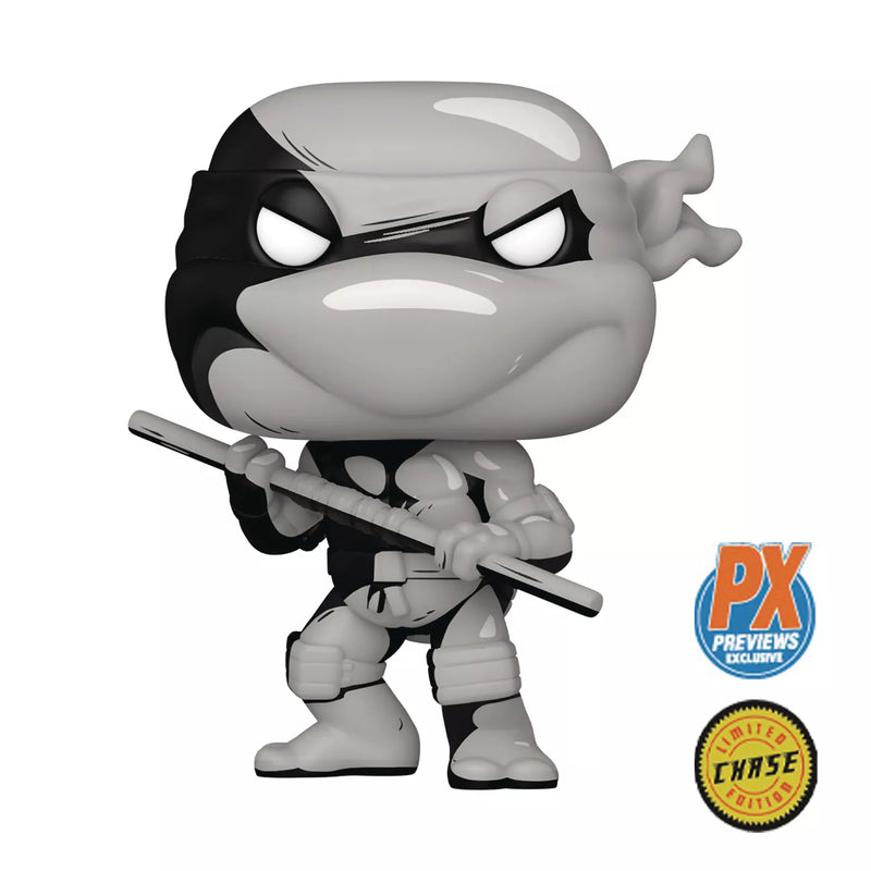 Pop Comics Teenage Mutant Ninja Turtles Donatello Previews Exclusive Vinyl Figure Black & White Chase Variant