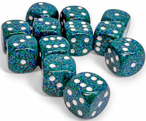 Speckled 16mm D6 Sea Dice Set (12)