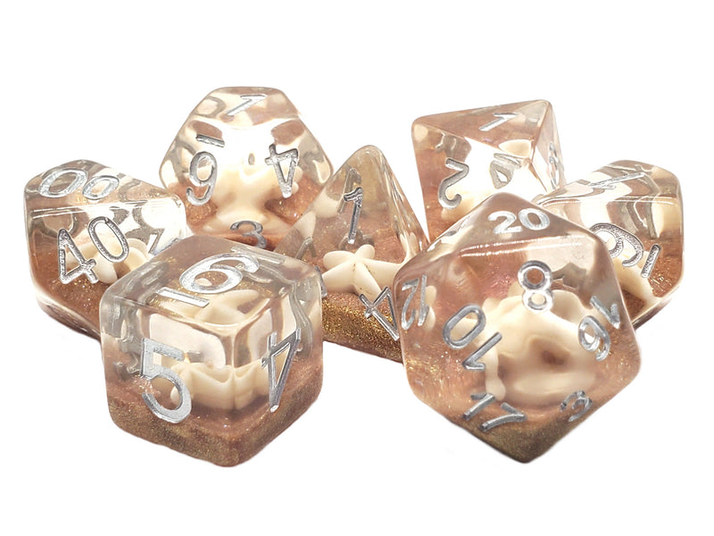 7 Piece RPG Dice Set Animal Kingdom - Starfish - Brown