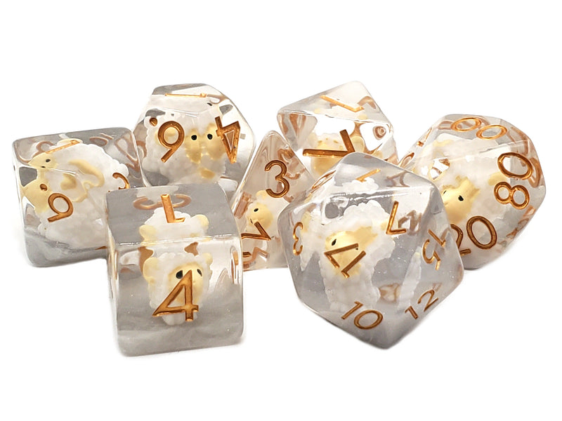 7 Piece RPG Dice Set Animal Kingdom - Sheep