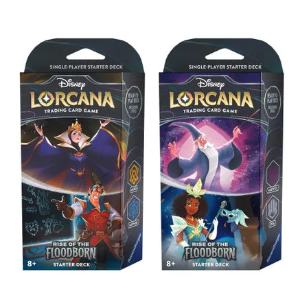 Disney Lorcana: Rise of the Floodborn - Amber & Sapphire and Amethyst & Steel Starter Decks Set (2)