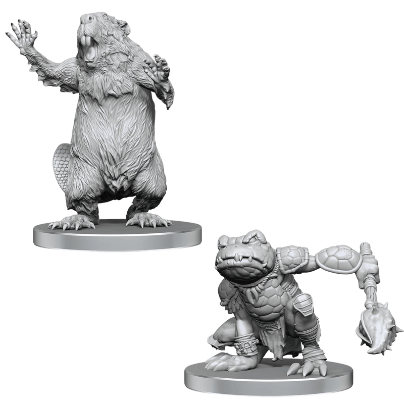 Pathfinder Battles Deep Cuts Unpainted Miniatures Boggard Scout & Castoroides