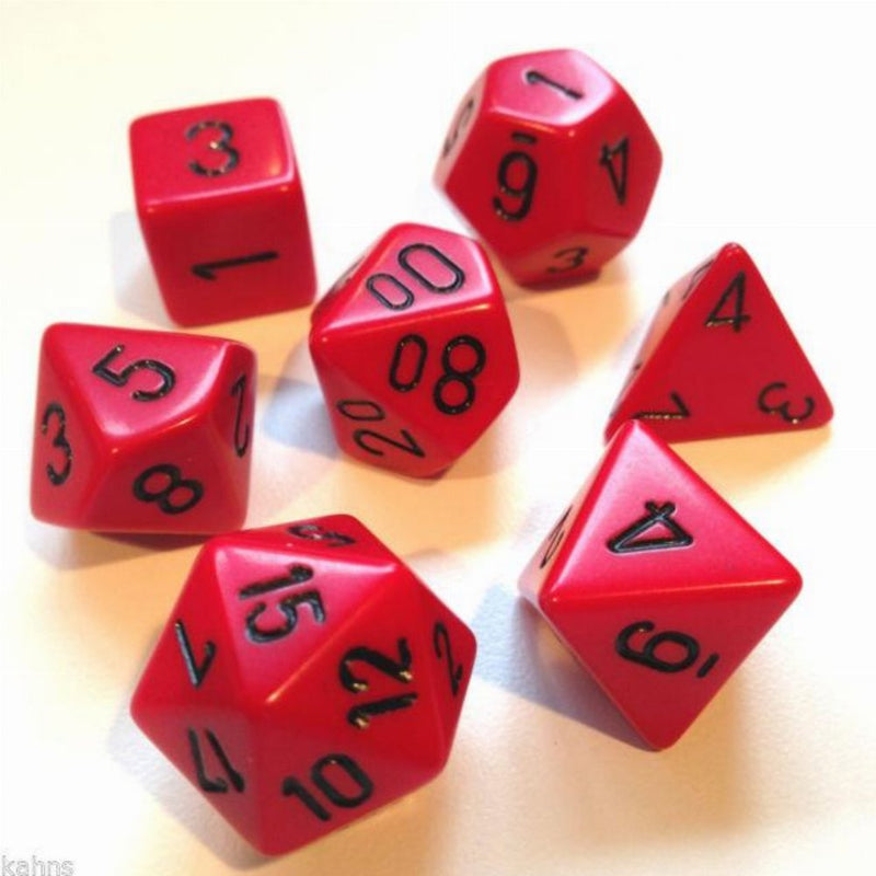 Opaque Dice Set Red/Black (7)