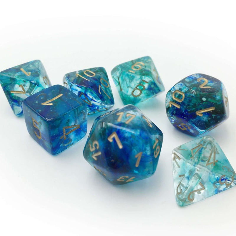 Nebula Polyhedral Oceanic/gold Luminary Set (7)