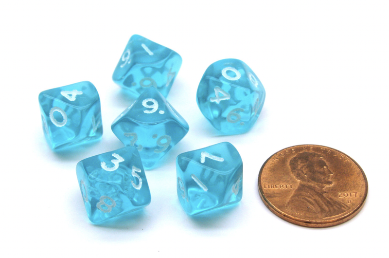Mini Dice Set: Translucent – Teal w/ White