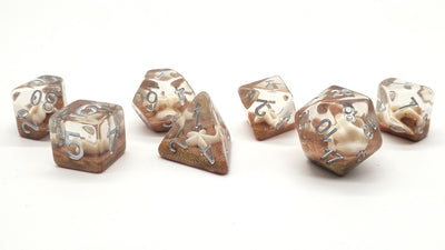 7 Piece RPG Dice Set Animal Kingdom - Starfish - Brown