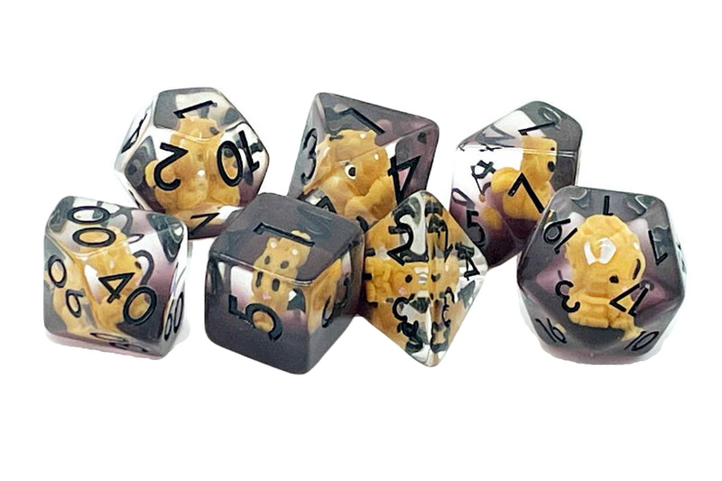 7 Piece RPG Dice Set Animal Kingdom - Squirrel - Brown