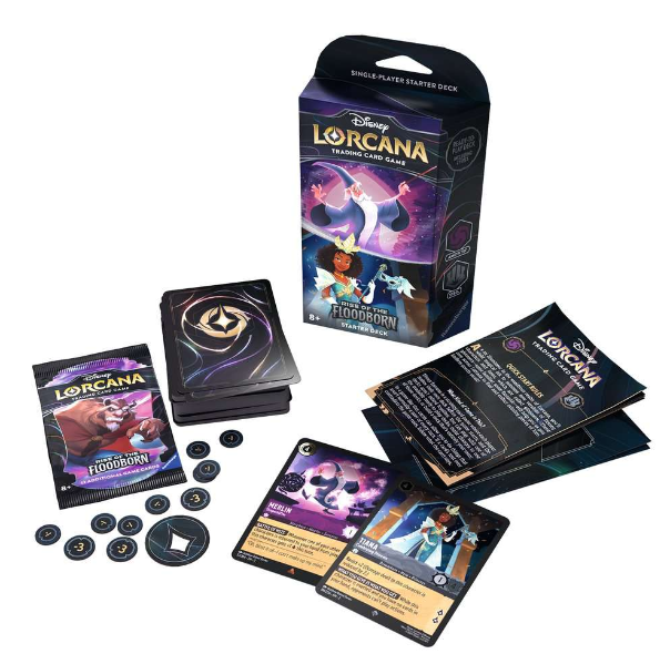 Disney Lorcana: Rise of the Floodborn - Amber & Sapphire and Amethyst & Steel Starter Decks Set (2)