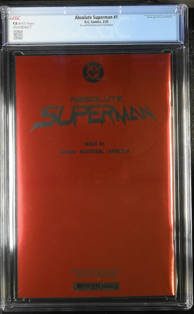 Absolute Superman (2025) #1 - CGC 9.8 - Second Printing - Scalera Foil Variant