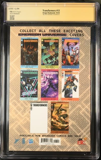 Transformers (2024) #13 - CGC 9.8 - Big Time Collectibles Foil Variant - John Giang autograph
