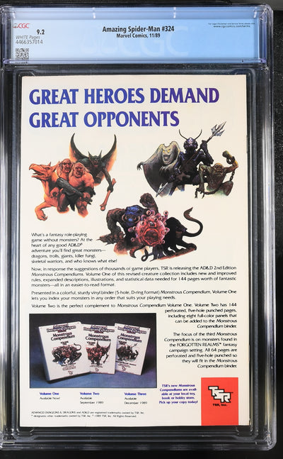 Amazing Spider-Man (1989) #324 - CGC 9.2 - Sabretooth appearance