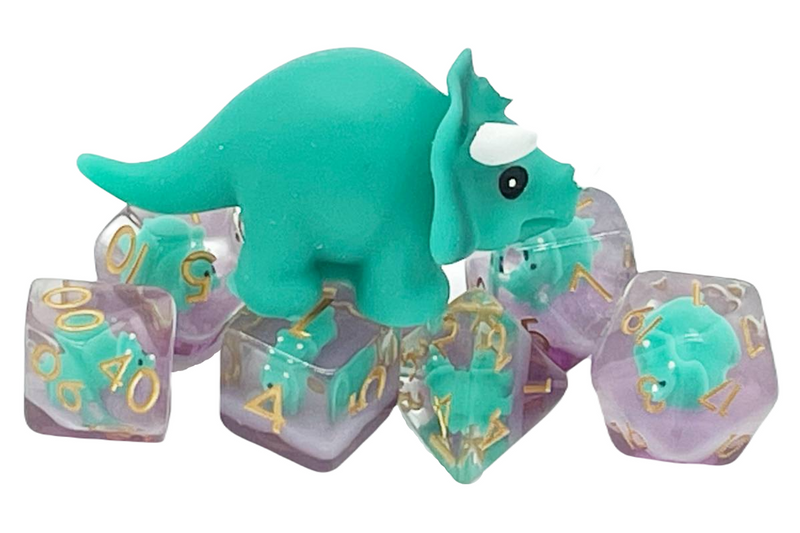 7 Piece RPG Animal Kingdom - Baby Triceratops - Green