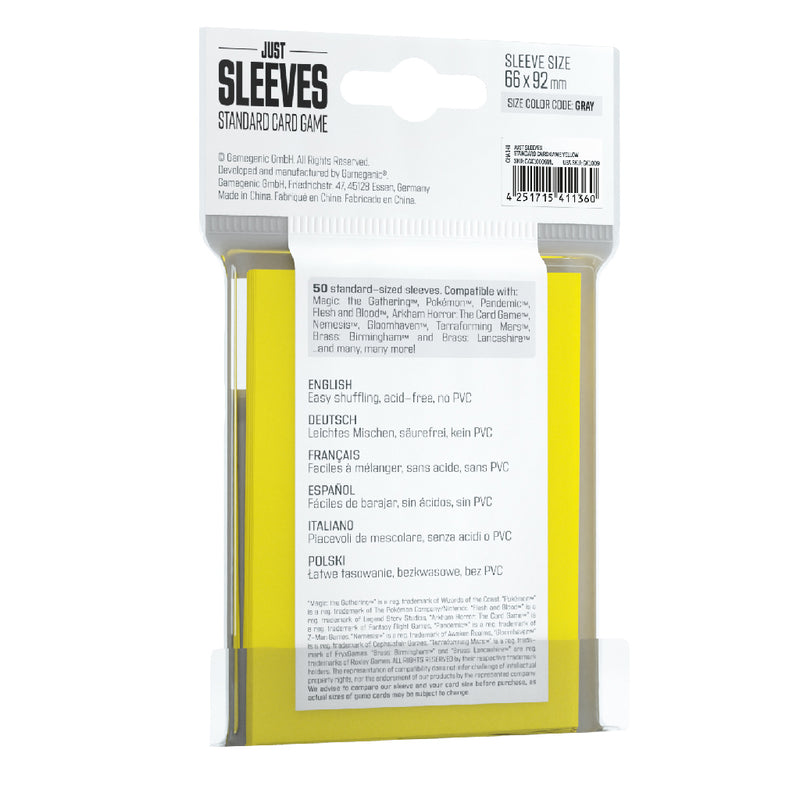 Just Sleeves - Standard Card Size - Yellow (50 count)