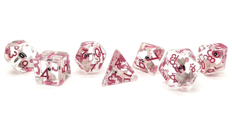 7 Piece RPG Dice Set Animal Kingdom - Pink Bunny Rabbit