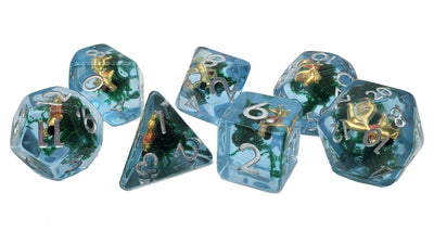 7 Piece RPG Dice Set Animal Kingdom - Gold Fish Pond