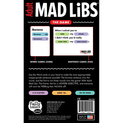 Adult Mad Libs the Game