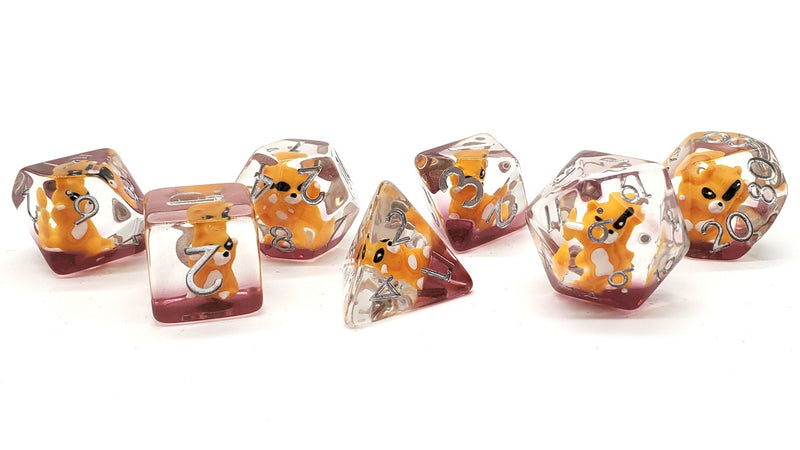 7 Piece RPG Dice Set Animal Kingdom - Cat - Yellow