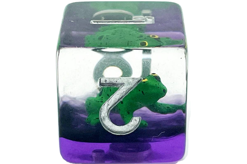 7 Piece RPG Dice Set Animal Kingdom - Toad - Green w/ Purple