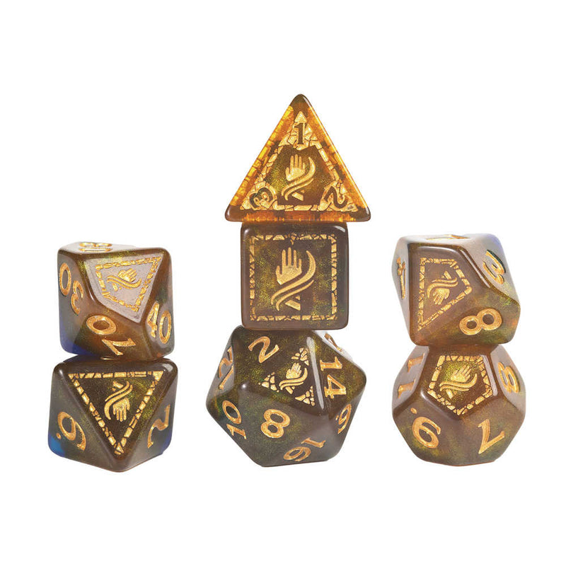 Dungeons & Dragons  Adventure Dice Monk Blue Gold Set