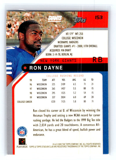 2000 Stadium Club #153 Ron Dayne