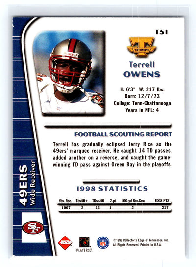 1999 Collector's Edge Triumph #T51 Terrell Owens