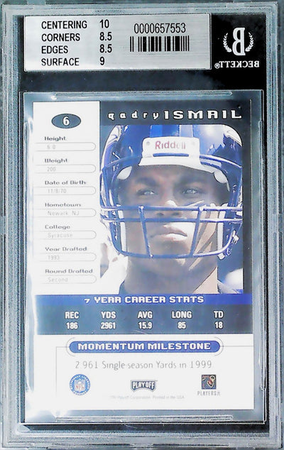 2000 Playoff Momentum Graded #6 Qadry Ismail BGS 8.5