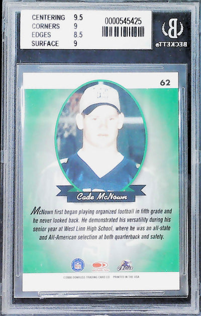 2000 Donruss Preferred #62 Cade McNown HS BGS 9.0