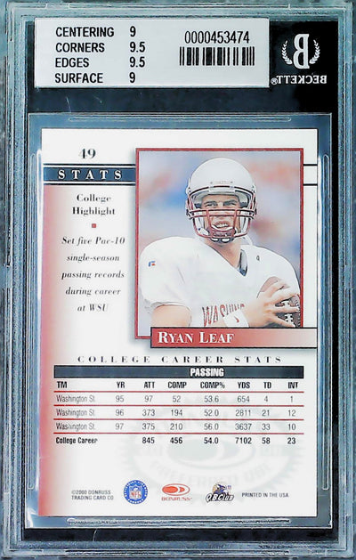 2000 Donruss Preferred Graded Series #49 Ryan Leaf BGS 9.0